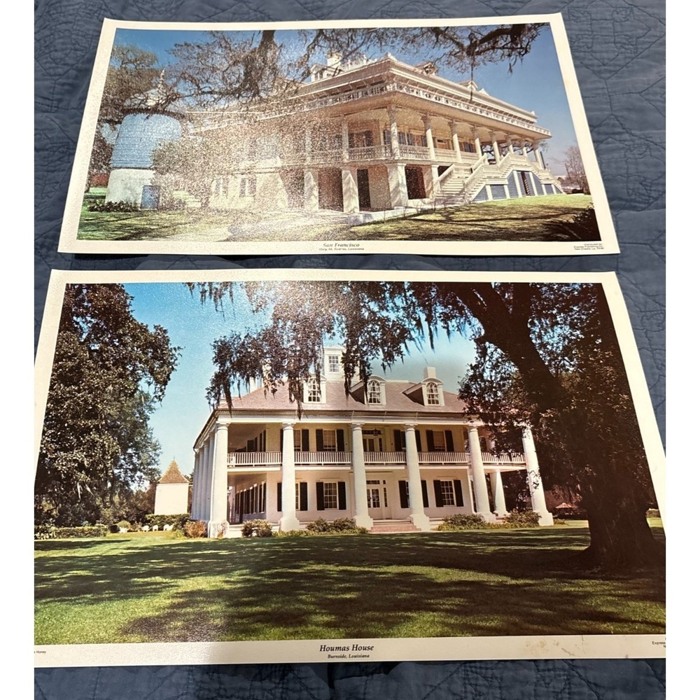 Vintage Louisiana Picture Placemats - Set of 2 San Francisco and Houmas House